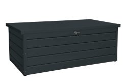 Palladium Petit (710 L) Coffre de Rangement Exterieur en métal avec vérin à gaz hydraulique et poignée verrouillable, boîte à coussins pour extérieure, boîte de patio, anthracite