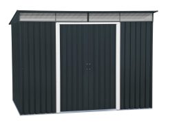 TOP Pent Roof Skylight 8 x 6 (4.37 m²) Abri de jardin en métal, fabriqué en acier galvanisé, structure de toit renforcée, lucarne intégrée pour la lumière du soleil, Anthracite