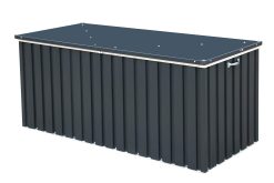 DH 1.7 (770 L) Coffre de Rangement de jardin en métal avec vérin à gaz hydraulique, coffre de terrasse et rangement de meubles de jardin, Boîte de rangement coussins, anthracite