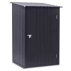 Outsunny Abri de Jardin 1m² - Remise pour Outils - cabanon Porte verrouillable - dim. 1L x 1,03l x 1,6H m - tôle d'acier ondulée Anthracite