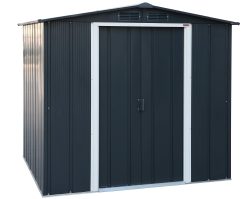 ECO 6 x 6 (3.33 m²) abri de jardin en métal, galvanisé à chaud, Abri de stockage d'outils, structure de toit renforcée, abri sans entretien, anthracite