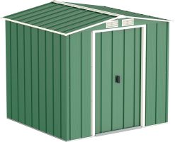 ECO 6 x 6 (3.33 m²) Abri de Jardin en Métal Galvanisé à Chaud, Abri de Stockage d'Outils, Structure de Toit Renforcée, Abri en Métal Sans Entretien, Vert